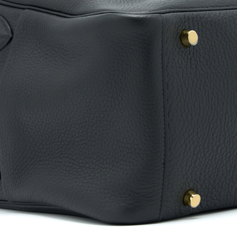 Hermes Lindy 30 Clemence Black GHW Stamp U