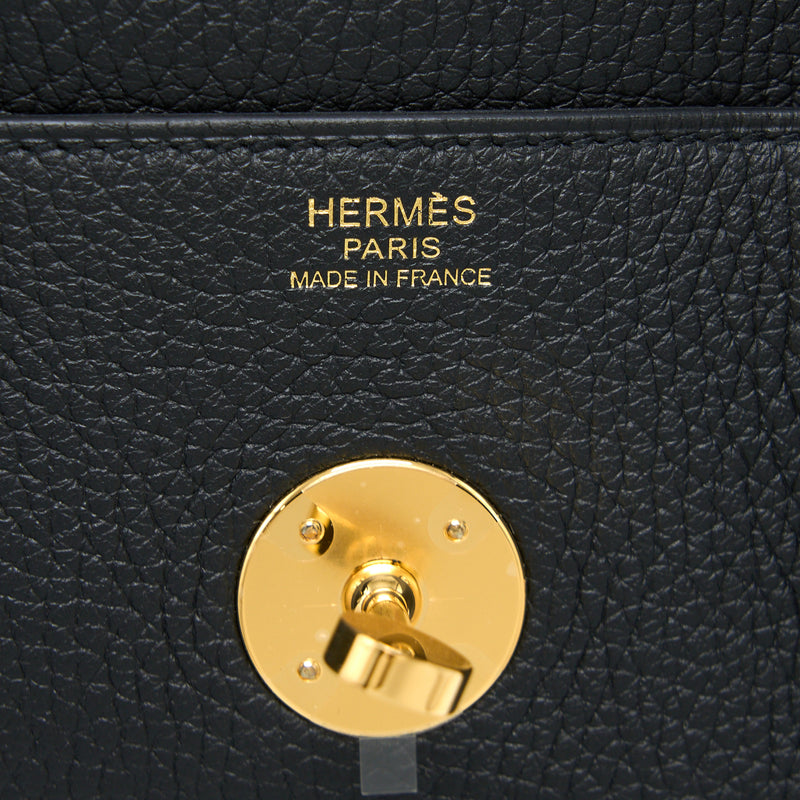 Hermes Lindy 30 Clemence Black GHW Stamp U
