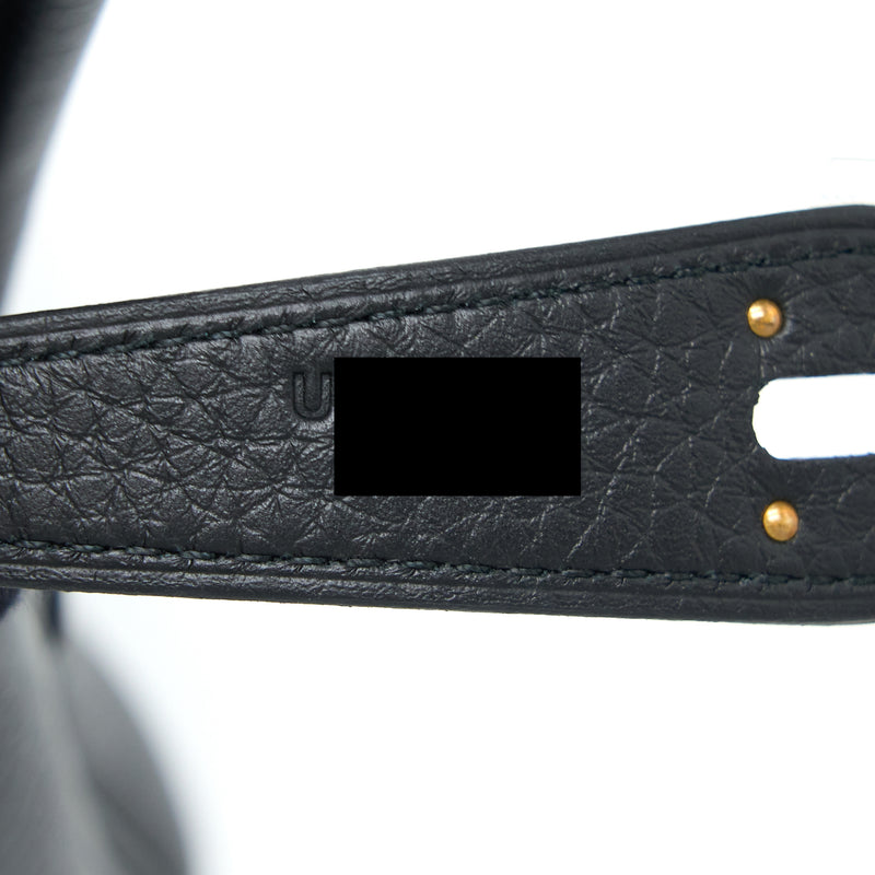Hermes Lindy 30 Clemence Black GHW Stamp U