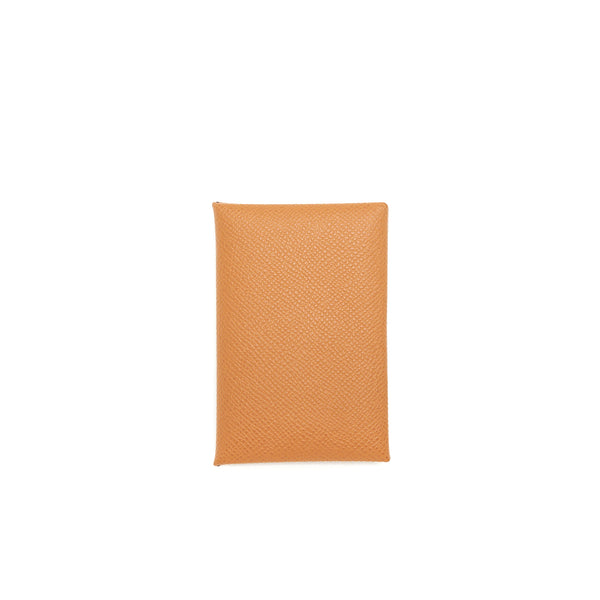 Hermes Calvi Card Holder Epsom Gold