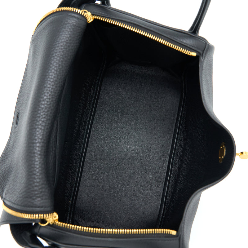 Hermes Lindy 30 Clemence Black GHW Stamp U