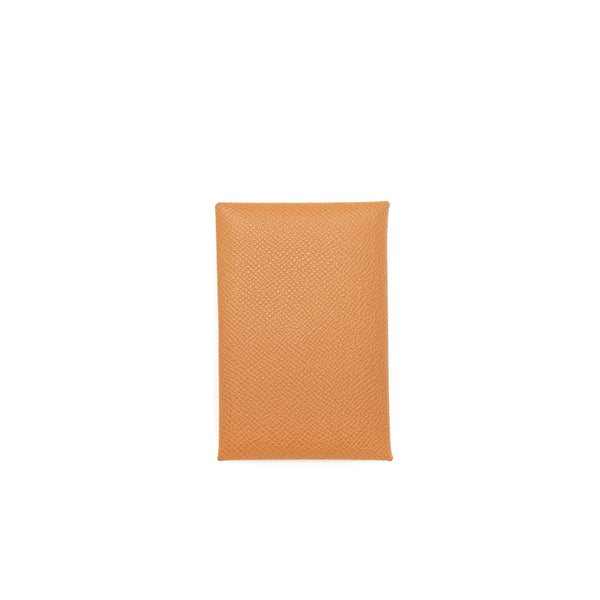 Hermes Calvi Card Holder Epsom Gold