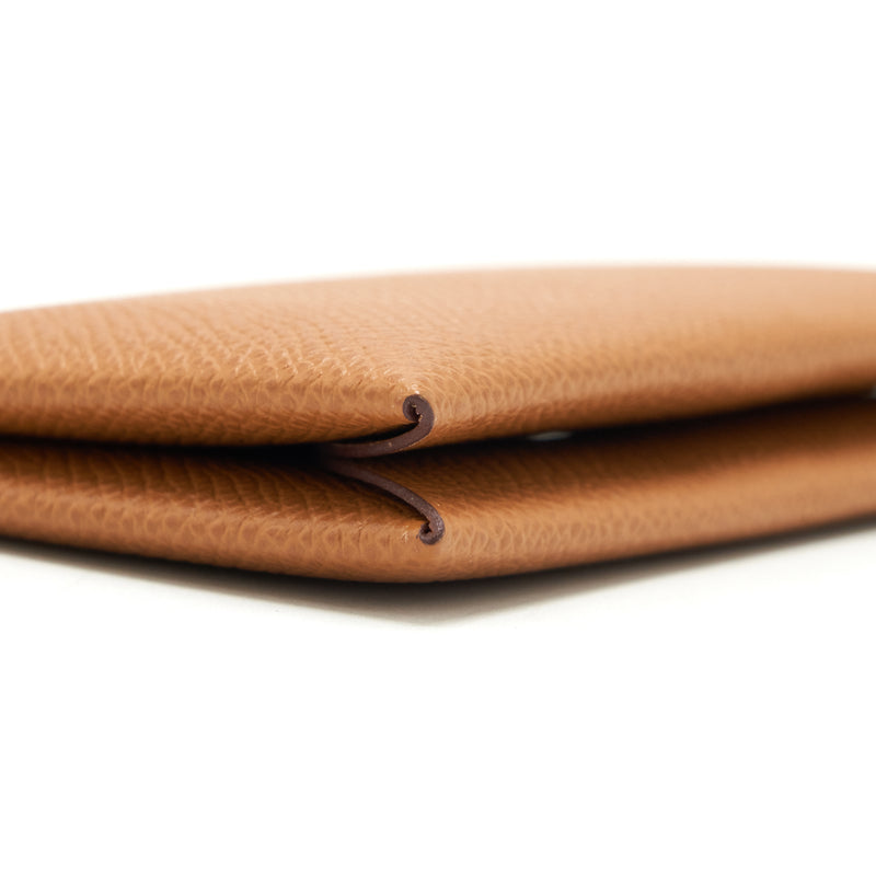 Hermes Calvi Card Holder Epsom Gold