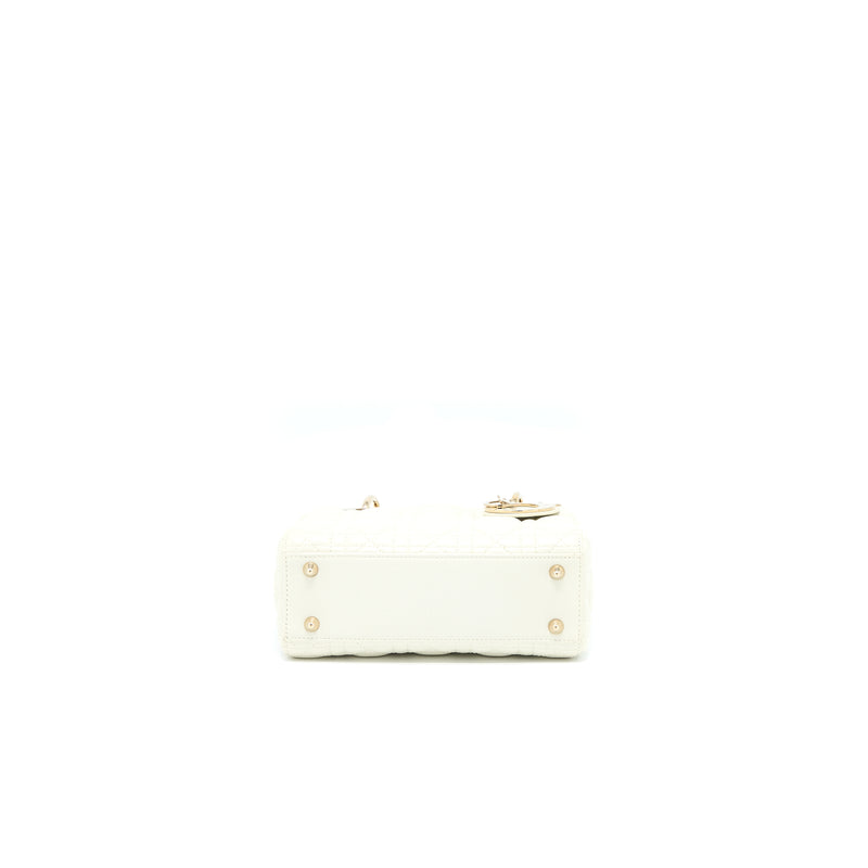 Dior Small Lady Dior My ABCDior Bag Lambskin White LGHW