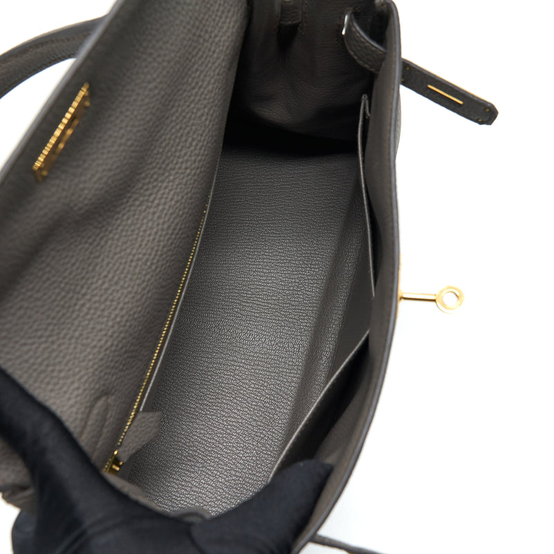 Hermes Kelly 28 Togo 8F Gris Etain GHW Stamp C