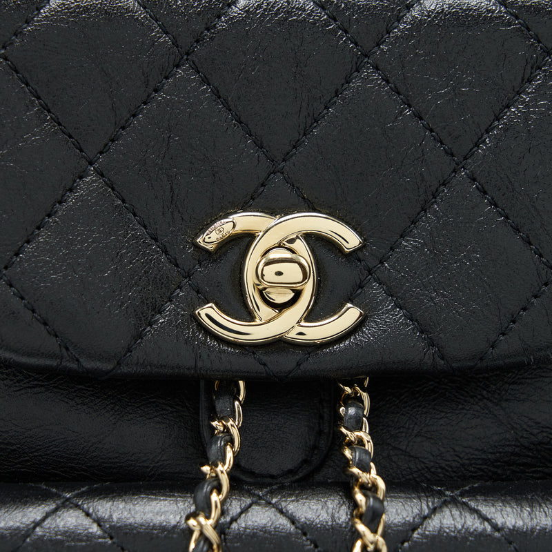 Chanel 22C Mini Duma Backpack Calfskin Black LGHW (Microchip)