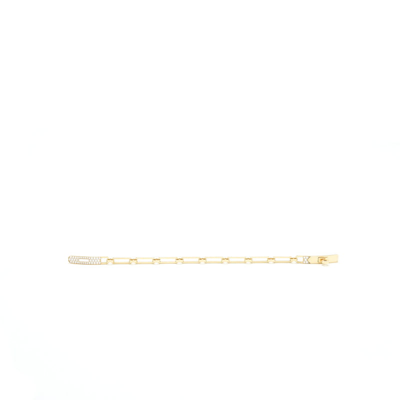 Hermes SIZE SH Kelly Chain Bracelet, Small Model yellow Gold with diamonds