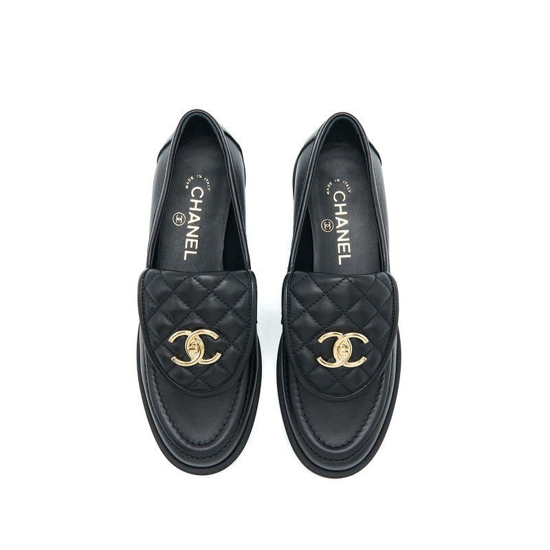 Chanel CC Turnlock Loafers - Black Flats, Shoes - CHA71245