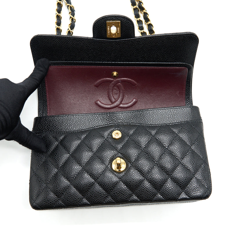 Chanel Small Classic Double Flap Caviar Black GHW