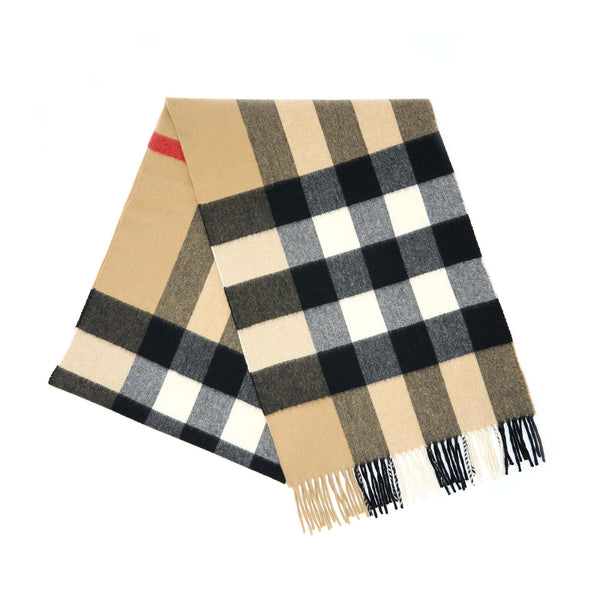 Burberry Check Cashmere Scarf Archive Beige