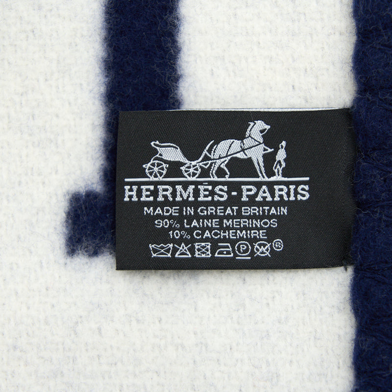 Hermes Avalon Thrown Blanket Ecru/Caban