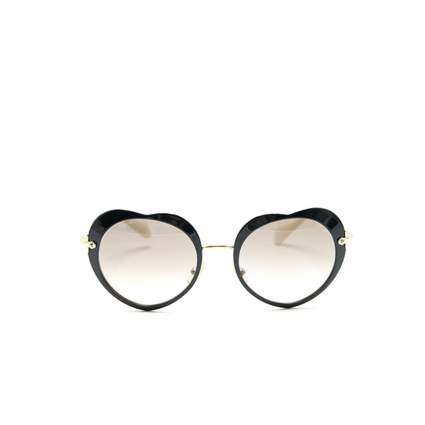 Miu Miu Black/ White Heart Sunglasses