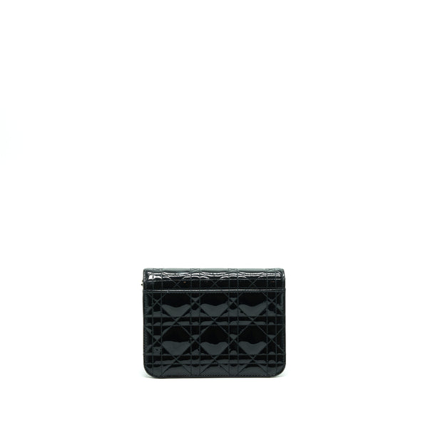 Dior Mini Miss Dior Flap Bag Patent Black SHW