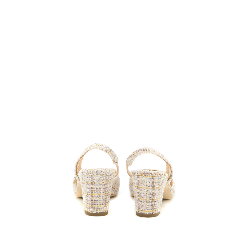 Chanel Size 36.5 Slings Shoes Tweed/Leather Multicolour