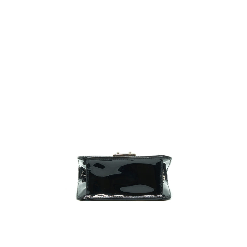 Dior Mini Miss Dior Flap Bag Patent Black SHW