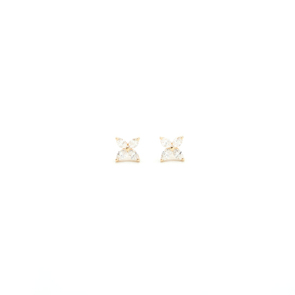 Tiffany Victoria Earrings 18K Rose gold with marquise diamonds