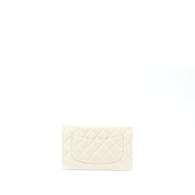 Chanel Classic Wallet On Chain Caviar White LGHW (Microchip)