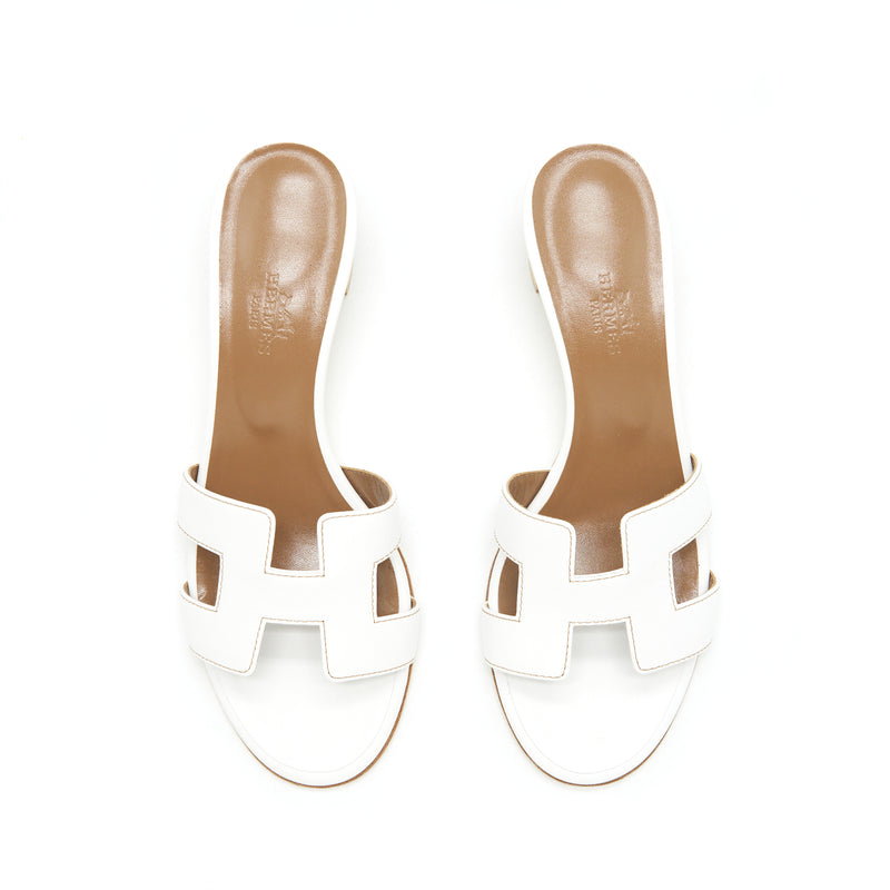 Hermes Size 37 Oasis Sandal Blanc