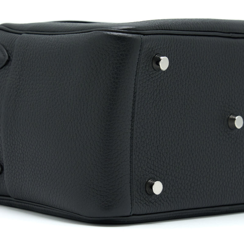 Hermes Lindy 26 Clemence Black SHW Stamp Z With An Extra Twilly