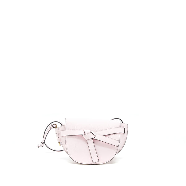 Loewe Mini Gate Bag grained calfskin Icy Pink