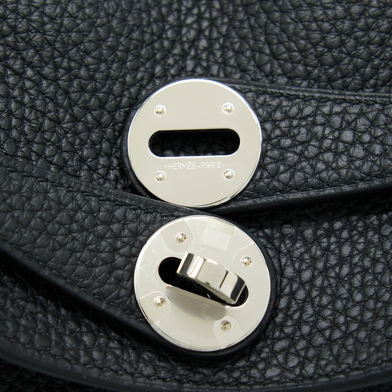 Hermes Lindy 26 Clemence Black SHW Stamp Z With An Extra Twilly