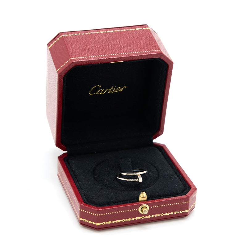 Cartier Size 49 Just Run Clou Ring, Small Model White Gold