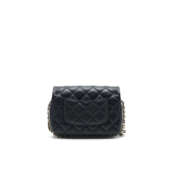 Chanel Logo Pearl Chain Mini Flap Bag GHW