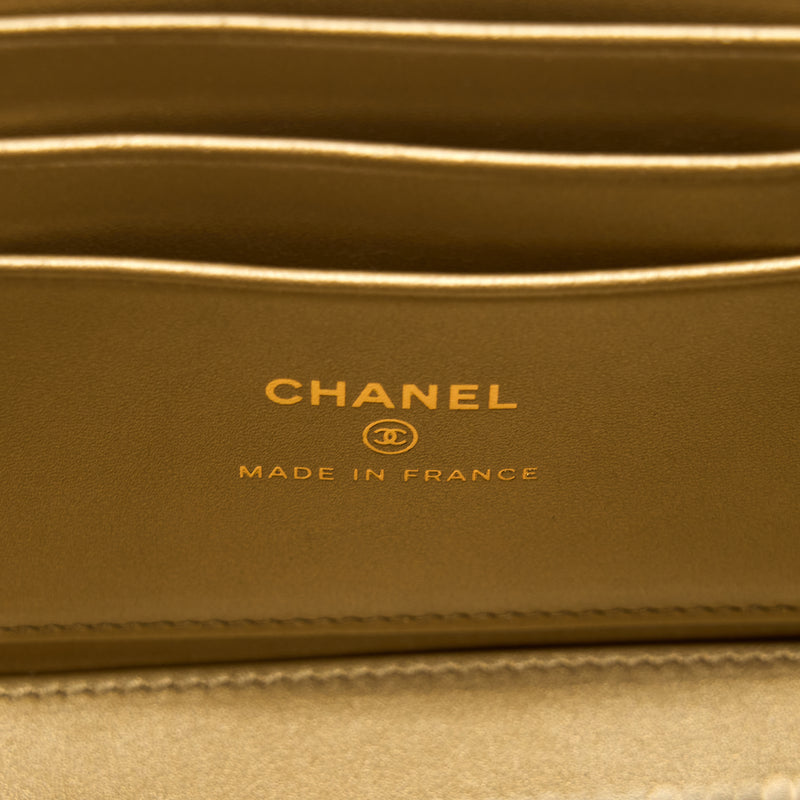 Chanel Pearl Crush Long Vanity Lambskin Black GHW (Microchip)