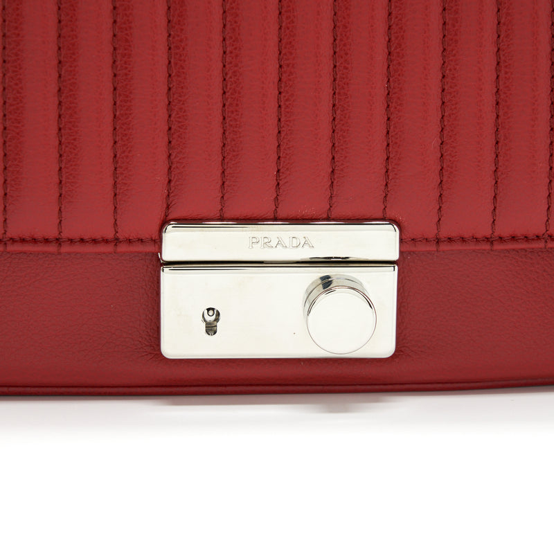 Prada Glacé Crossbody Bag Calfskin Red SHW