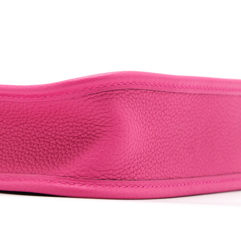 Hermes Mini Evelyne Clemence Rose Shocking SHW Stamp U