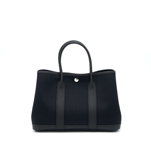 Hermes Garden Party 30 Canvas/Leather Black SHW Stamp U