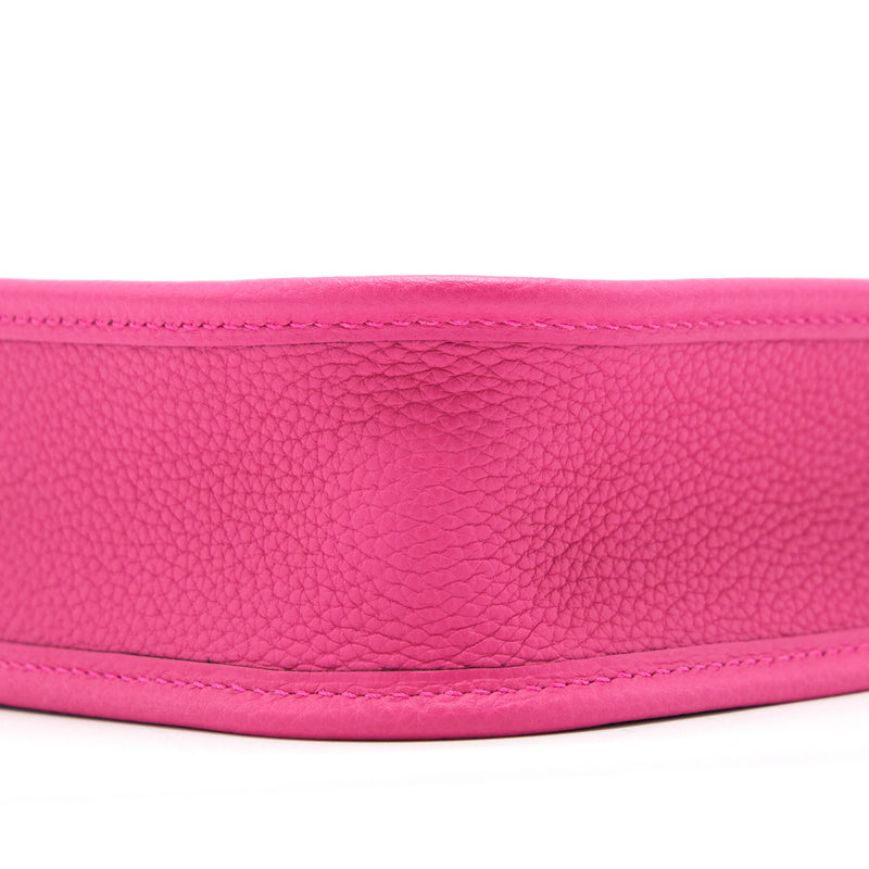Hermes Mini Evelyne Clemence Rose Shocking SHW Stamp U