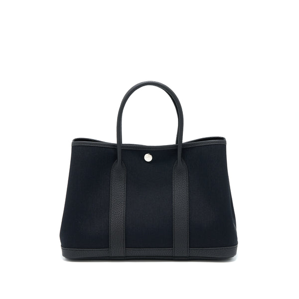 Hermes Garden Party 30 Canvas/Leather Black SHW Stamp U