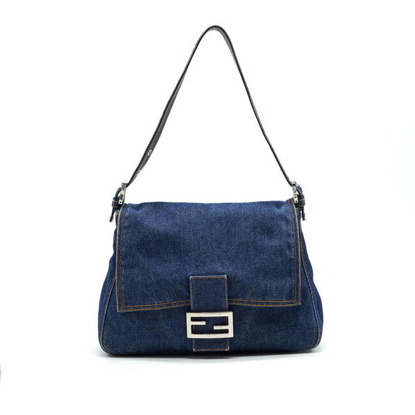 FENDI Vintage Denim Mamma Baguette Shoulder Bag