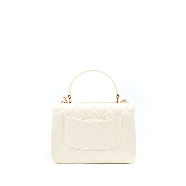 Chanel Small Trendy CC Lambskin White RGHW (Microchip)