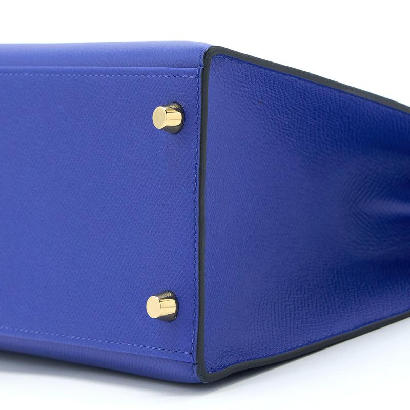 Hermes Kelly 28 Sellier Epsom Bleu Electrique GHW Stamp A