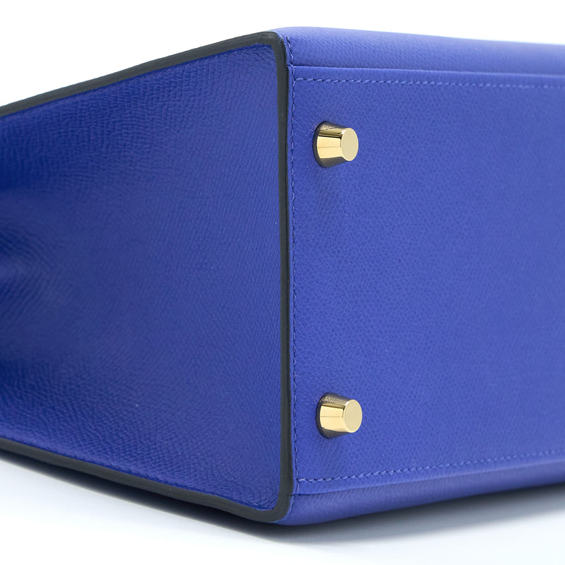 Hermes Kelly 28 Sellier Epsom Bleu Electrique GHW Stamp A