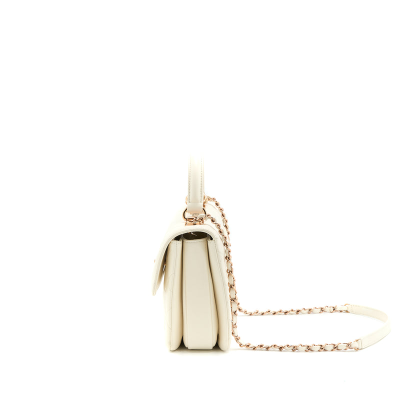 Chanel Small Trendy CC Lambskin White RGHW (Microchip)