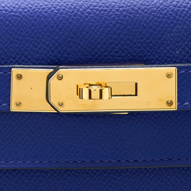 Hermes Kelly 28 Sellier Epsom Bleu Electrique GHW Stamp A