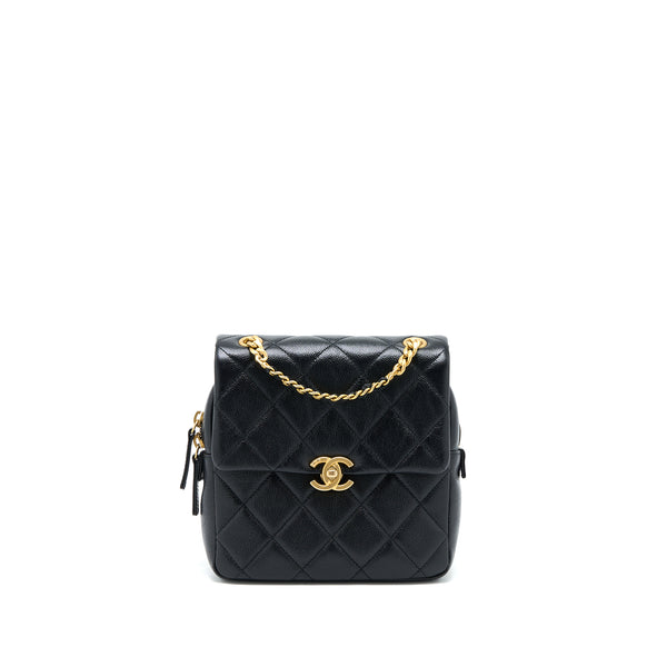 Chanel 22P Flap Backpack Caviar Black Brushed GHW (Microchip)