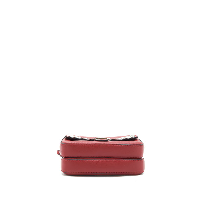 Fendi Micro Monster Baguette Bag red SHW