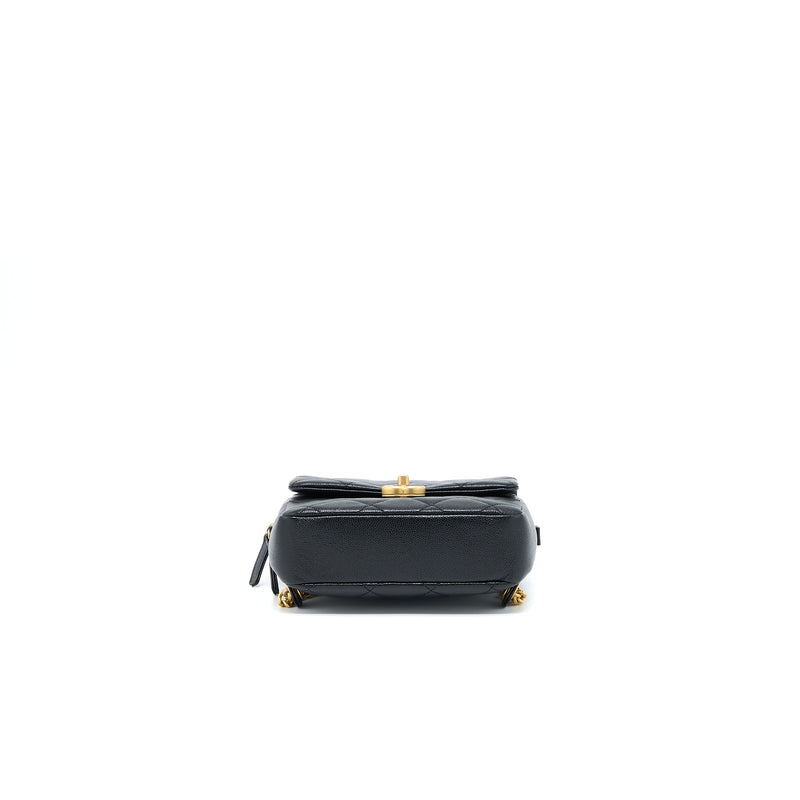 Chanel 22P Flap Backpack Caviar Black Brushed GHW (Microchip)