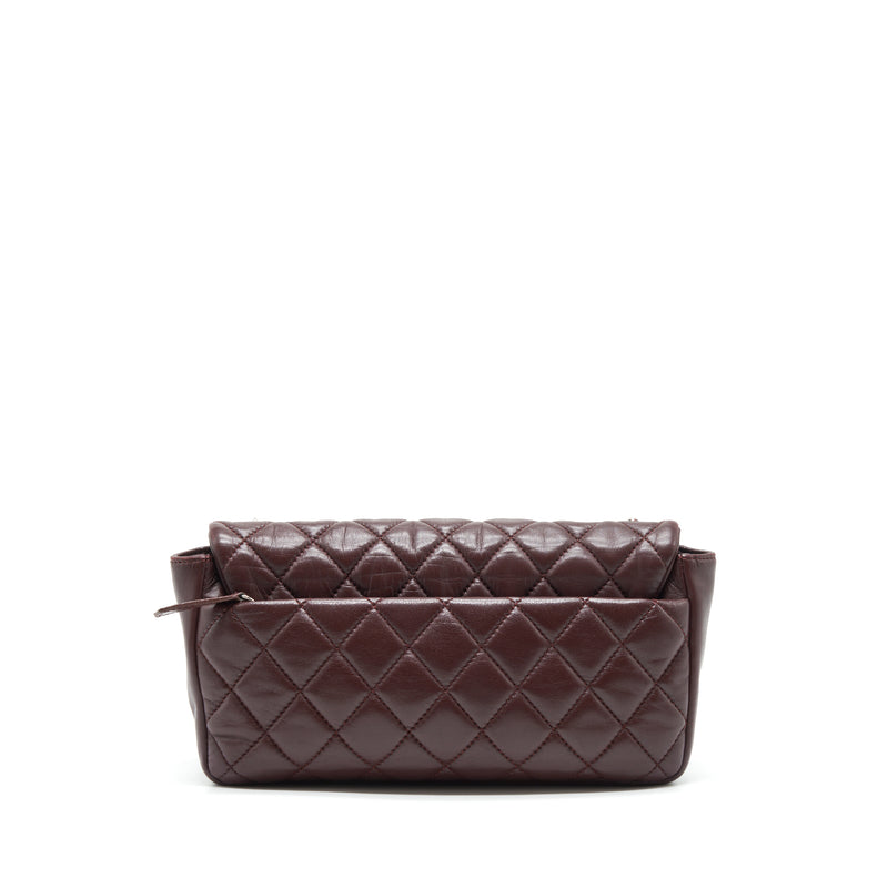 Chanel Coco Rain Flap Bag Lambskin Burgundy SHW