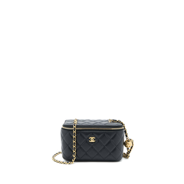 Chanel Pearl Crush Long Vanity Lambskin Black GHW (Microchip)