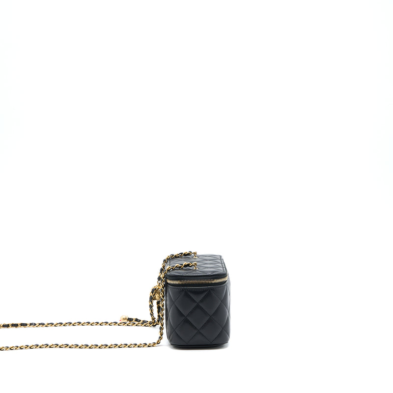 Chanel Pearl Crush Long Vanity Lambskin Black GHW (Microchip)