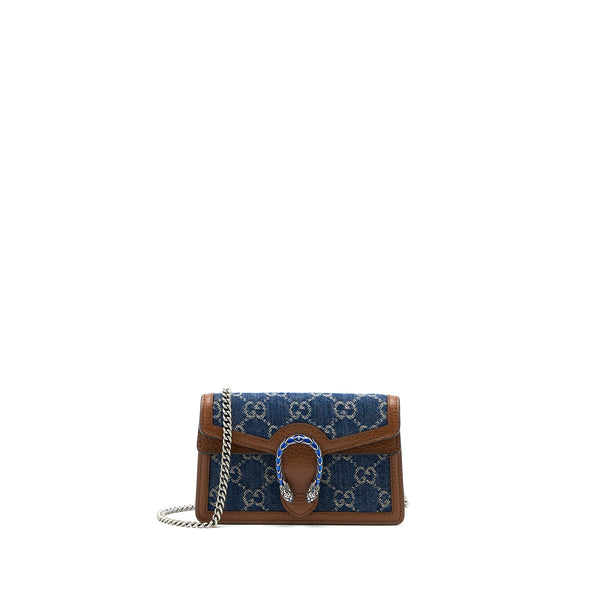 Gucci Super Mini Dionysus GG Supreme Denim/ Leather Multicolour Hardware