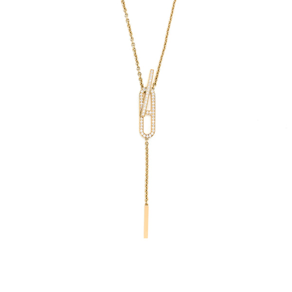 Hermes Ever Chaine D'ancre Lariat Necklace Rose Gold With