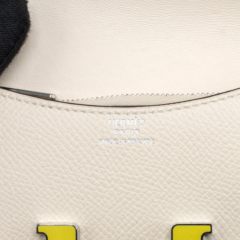 Hermes Constance Slim Epsom Nata/Lime Laque Hardware Stamp Z