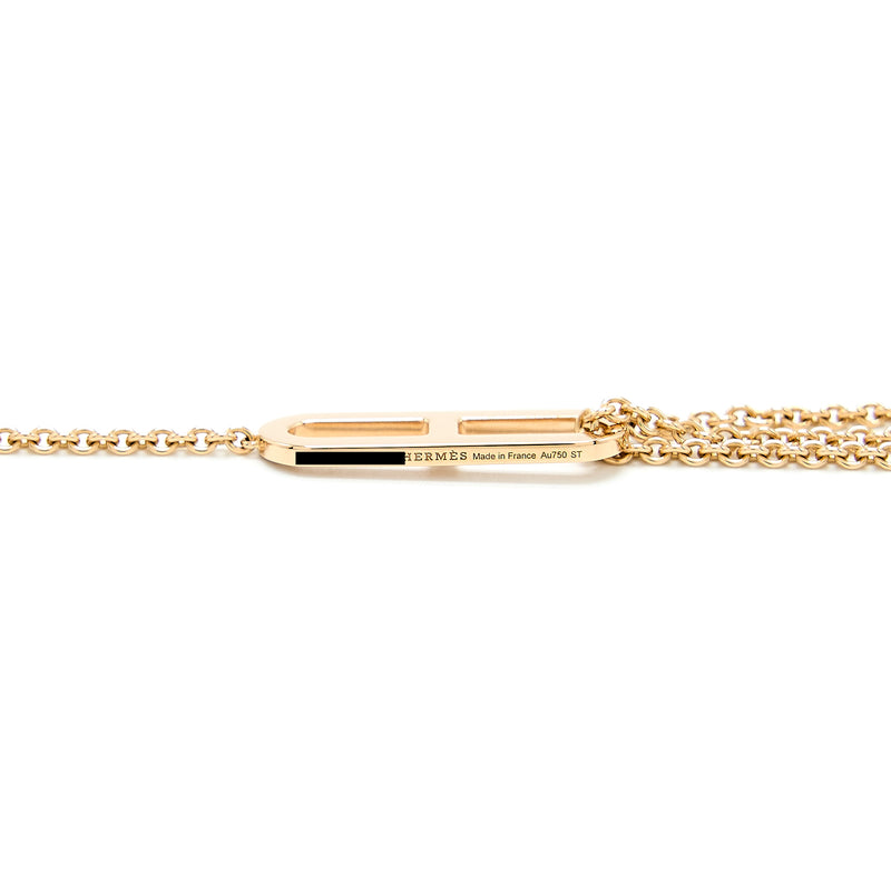 Hermes Ever Chaine D’ancre Lariat Necklace Rose Gold With Diamonds