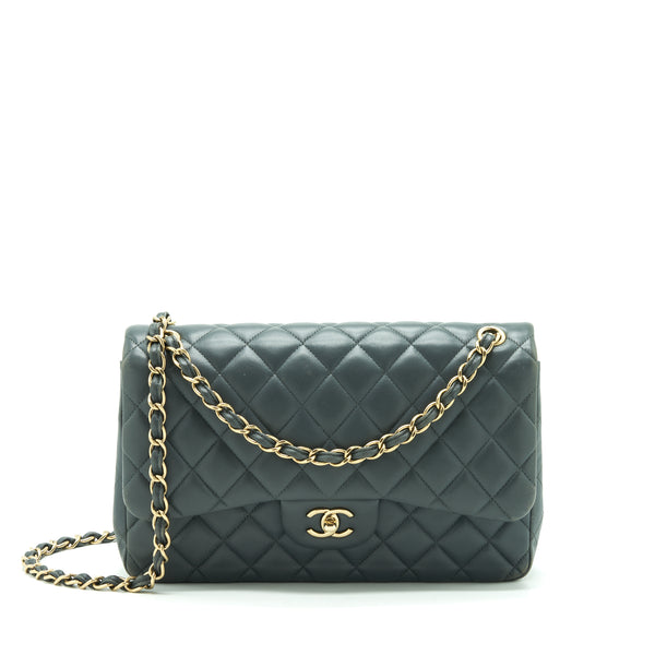 Chanel Jumbo Classic Double Flap Bag Lambskin Grey SHW